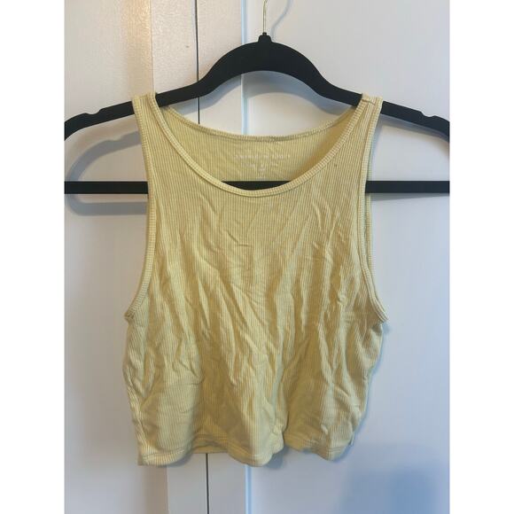 American Eagle ribbed crop yellow tank small - Picture 1 of 3
